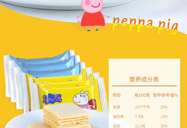 wepoker官网小猪佩奇威化饼干夹心小零食